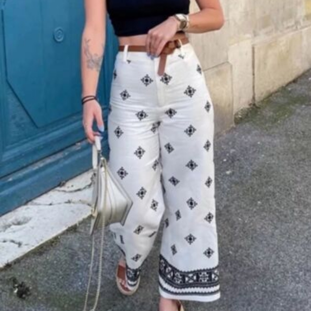 Embroided pants
